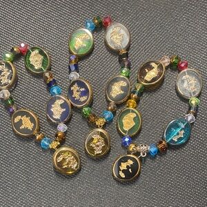 Colorful Beaded Charm Bracelet 3pcs